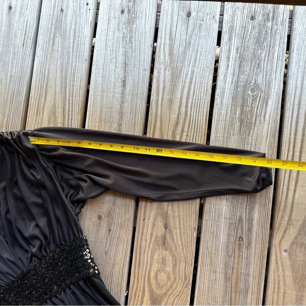 Claralura Original California Vintage Gown Black Maxi Dress Long 1970s 1980s 80s - Picture 16 of 16